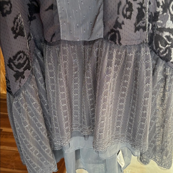 Free People Pintuck Rose Lace Velvet Dress - Picture 6 of 6